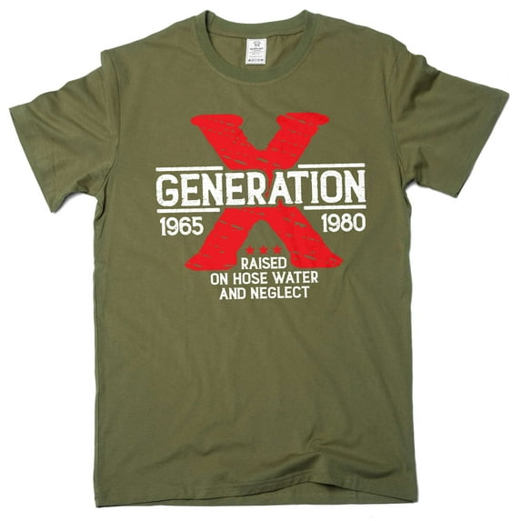 Funny T-Shirt Generation X T-Shirts Hose Water And Neglect Tee Joke 1980s nostalgia shirt (Large Military Green)