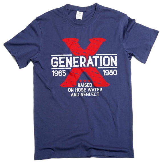 Funny T-Shirt Generation X T-Shirts Hose Water And Neglect Tee Joke 1980s nostalgia shirt (Large Navy Blue)
