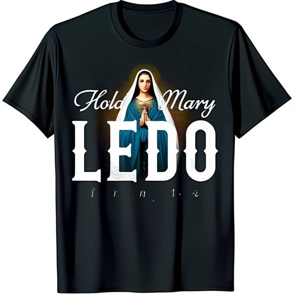 Funny T-Shirt Hold Design with Bold LEDO Text Black Tee