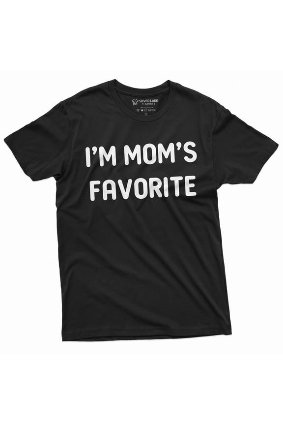 Funny T-Shirt I Am Mom'S Favorite Shirt Gift For Son Daughter Family Gift Tee Printed Shirt (Large Black)