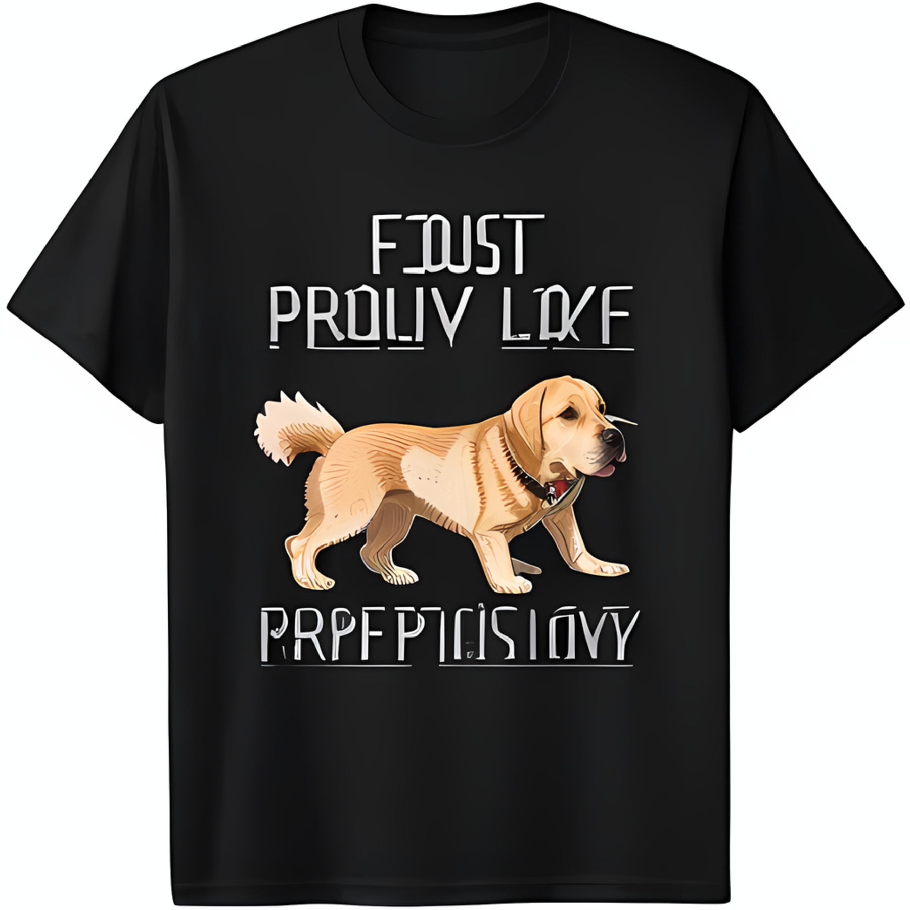 Funny T-Shirt Just Prolly Love & Perfection Design for Dog Lovers Black Tee