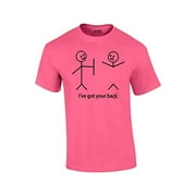 Funny T-Shirt Stick Figures I Got Your Back-XXXL Neon Pink