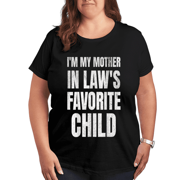 Funny T-Shirt for Men Women, I'm My Mother In Laws Favorite Child Letter Graphic Short Sleeve Comfy Casual Tee Tops