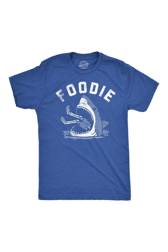 Funny T Shirts Foodie Shark Attack Graphic Tee Men Unisex S-5XL Hot Trending Shirt, Vintage Birthday Gift