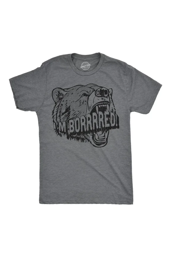 Funny T Shirts Im Bored Bear Graphic Tee Men Unisex S-5XL Hot Trending Shirt, Vintage Birthday Gift