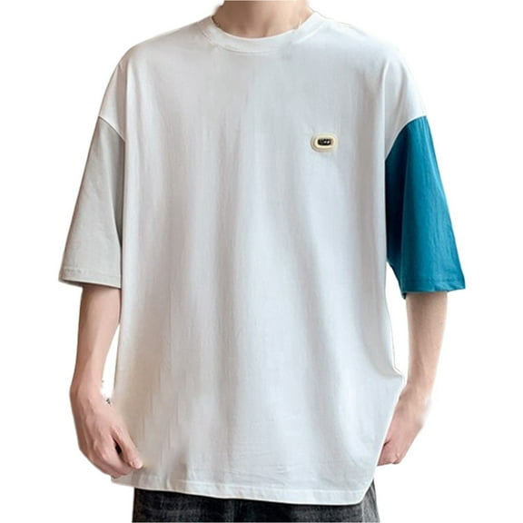 Funny T Shirts for Men Graphic Tees Vintage Look Mens Shirts Men's Casual Color Block Short Sleeve T Shirt Summer Crew Neck Stylish Loose Fit Tee Shirt