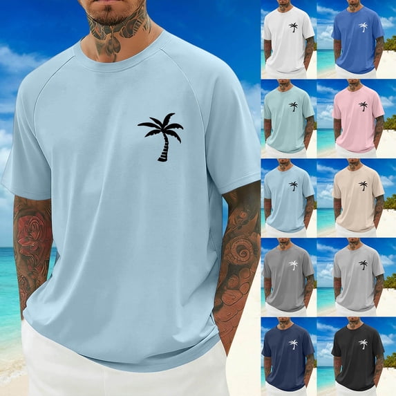 Funny T Shirts for Men Quality Loose Fit Round Neck Going Out Pullover Tees Quick Dry Active Athletic Men's Summer Shirts