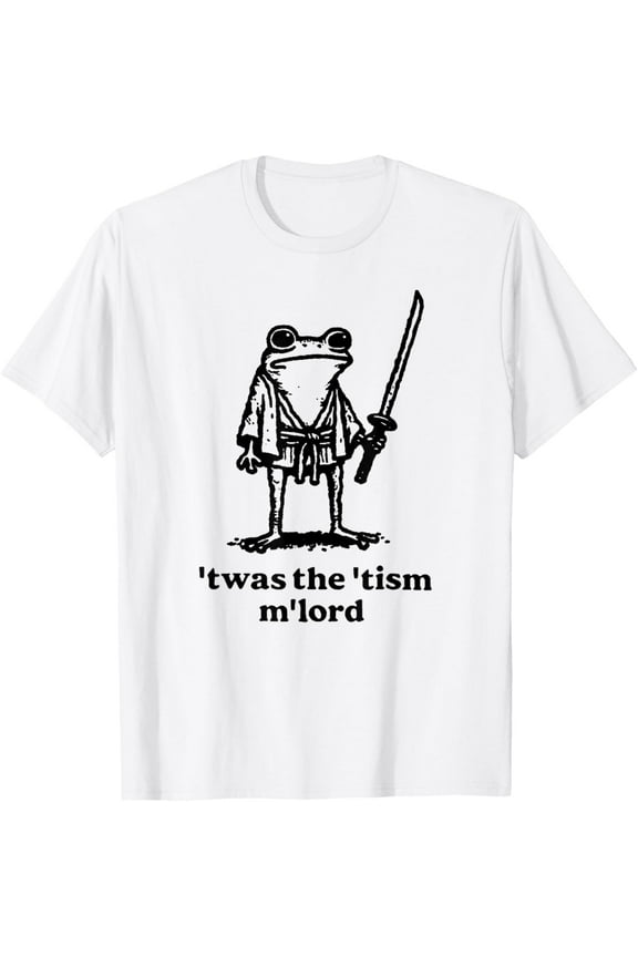 Funny T'was the 'Tism M'Lord Funny Medieval Knight Frog Mens T-Shirt