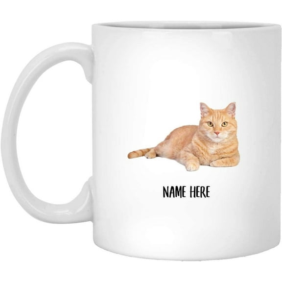 Funny Tabby Cat Orange Personalized Name Christmas 2022 Gifts Coffee Mug White 11 Oz