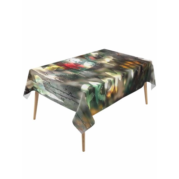 Funny Table Cloth, Waterproof Tablecloth for Rectangle Tables, Modern Abstract Glass Chic Rains Reusable Washable Fabric Table Cover for Restaurant Kitchen Dining Tables 60"x120"