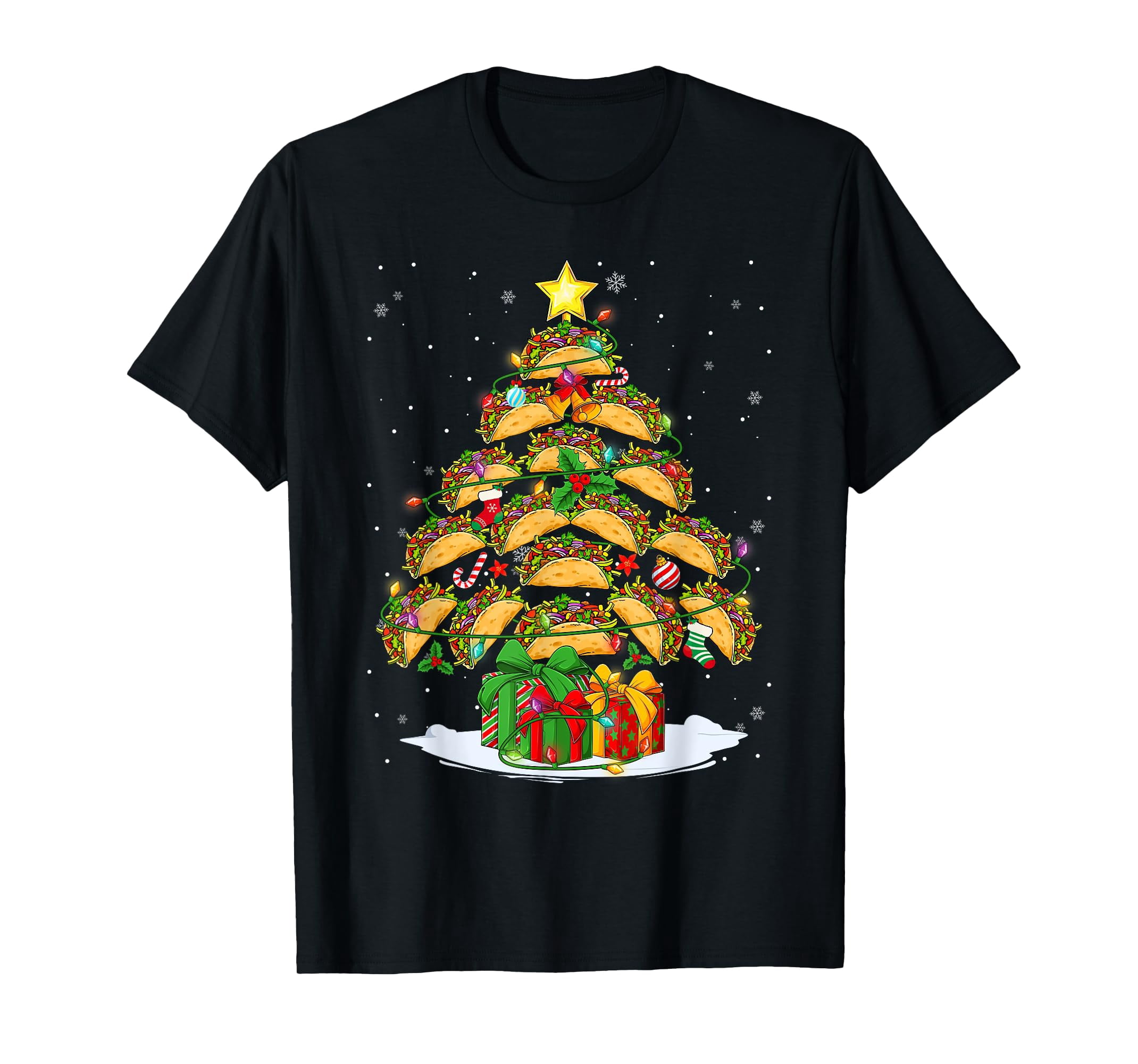 Funny Tacos Christmas Tree Lights & Ornaments Food Lovers T-Shirt ...