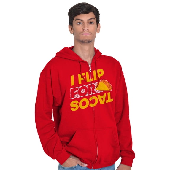 Funny Tacos Tuesday Eat Food Party Unisex Plus Size Zip Hoodie Brisco Brands 5X