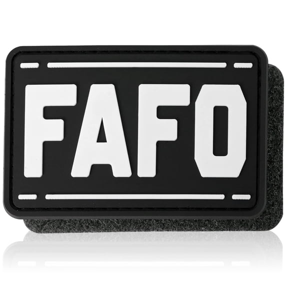Funny Tactical FAFO PVC Patch, Hook Loop Morale Patch for Gear, Backpacks, Vests, Hats, Waterproof Durable Rubber Design, black