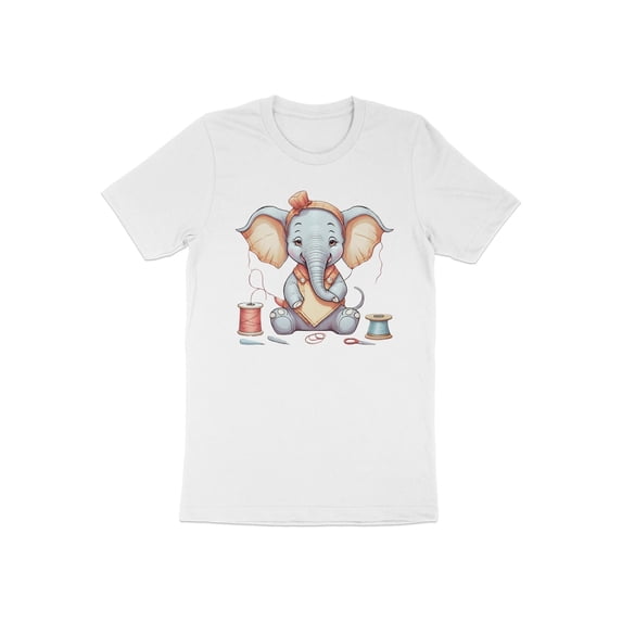 Funny Tailor Sewing Sewer Elephant Animal Graphic Gift Women T-Shirt Cool Tailor Sewer Lover Birthday Holiday Presents Men Women Kids Tshirt