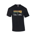 thumbnail image 1 of Funny Take A Hike Retro Scenic Outdoors Vintage Distressed Graphic Tee Short Sleeve T-shirt-Black-medium, 1 of 4