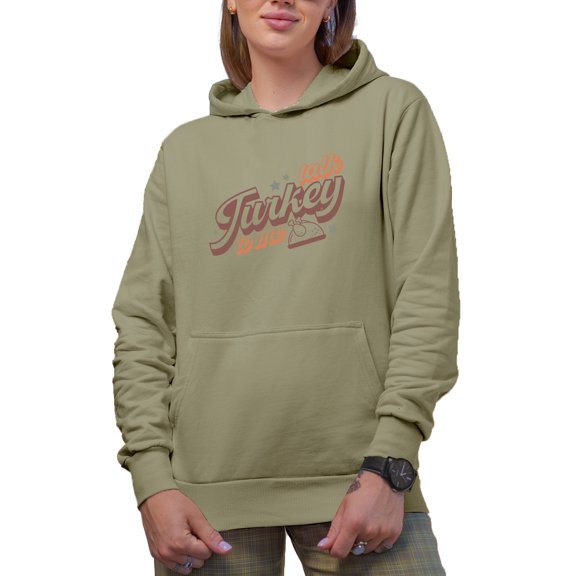 Funny Talk Turkey to Me, Thanksgiving Day Art Merch Gift, Sand Hooded Sweatshirt or Hoodie, 2XL