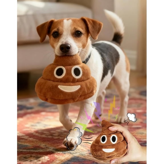 Funny Talking Poop Plush Toy - Makes Fart Sounds, Small Indestructible Farting Dog Toy with 6+ Different Fart Sounds for Teen & Pet - Helps to Quickly Relieve Stress (1)