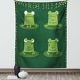 thumbnail image 1 of Funny Tapestry, Funny Muzzy Frog on Lily Pad in Pond Hunting Tasty Fly Expressions Cartoon Animal, Wall Hanging for Bedroom Living Room Dorm Decor, 40W X 60L Inches, Hunter Green, by Ambesonne, 1 of 5