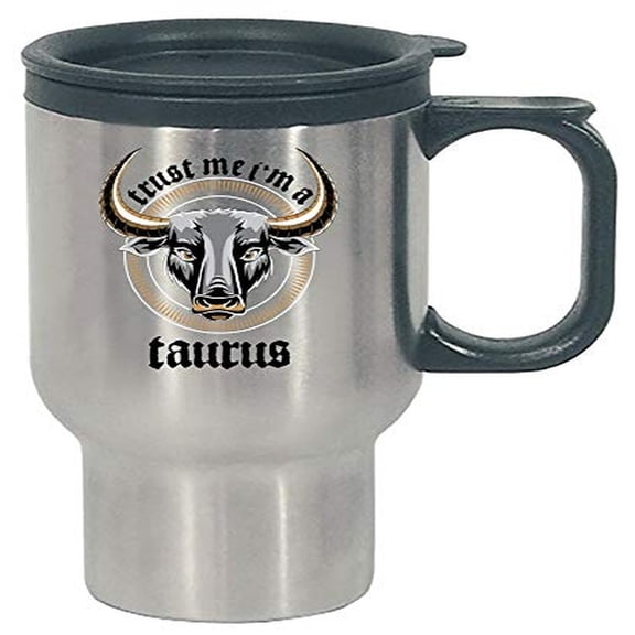 Funny Taurus Travel Mug - Stainless Steel, Zodiac Humor, 16oz, Perfect Gift for Taurus