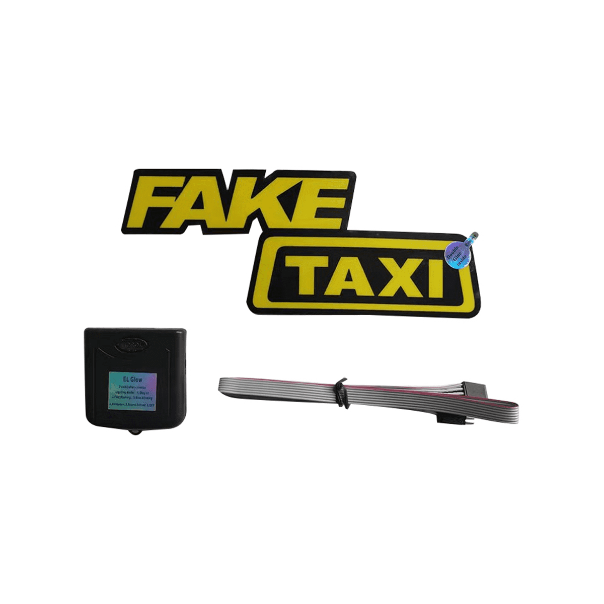 Funny Taxi Window Car Sticker Light Emitting Racing Car Glow Panel