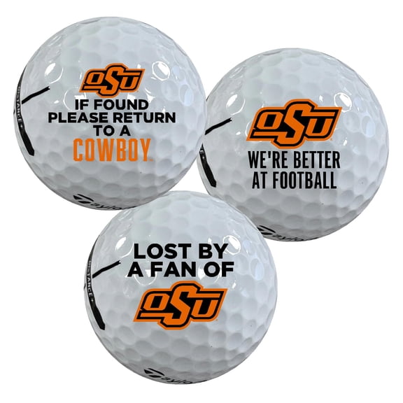 Funny Taylormade Distance+ Golf Balls Oklahoma State Cowboys Edition 12-Pack (Dozen)