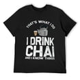 thumbnail image 1 of Funny Tea Lovers Gift For Indian Desi Men Women Chai Drinker T-Shirt Black, 1 of 5