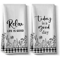 Funny Tea Towels, Kitchen Dishcloth,Tranquility Relaxation Summer Chill Fun Designs,18" X 26"Inch,Clean Hand Towels Present,Spring Fall Vacation DéCor,Xmas House Wedding Gifts-Set of 2