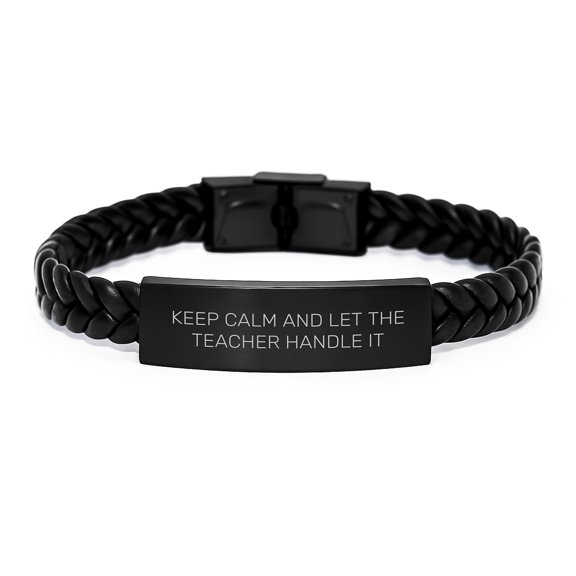 Funny Teacher Gifts from Men, Interlaced Leather Bracelet for Teacher, Christmas Unique Gifts
