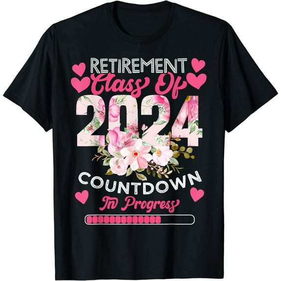 Funny Teacher Retirement Class Of 2024 Countdown In Progress T-Shirt