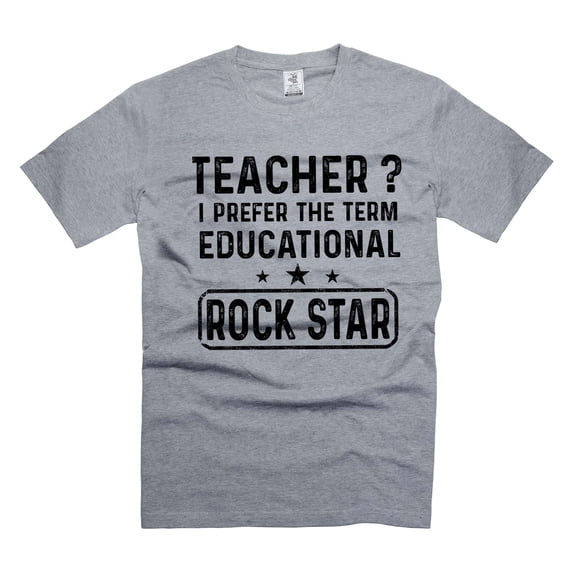 Funny Teacher Shirt Educational ROCK STAR Shirt Teacher Cool Gifts Teacher Graduation Gift (X-Large Grey)