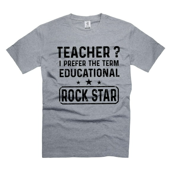 Funny Teacher Shirt Educational ROCK STAR Shirt Teacher Cool Gifts Teacher Graduation Gift (XX-Large Grey)