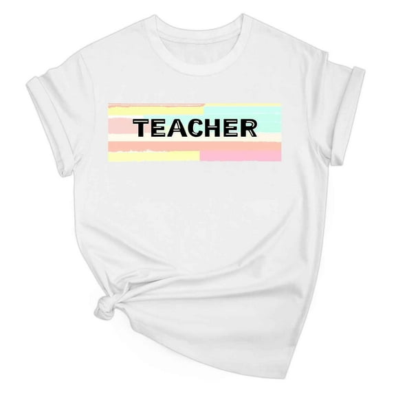 Funny Teacher T-Shirt for Women - Vintage Letter Print Graphic Tee | Educator Gifts & Back-to-School Staff Apparel 2025