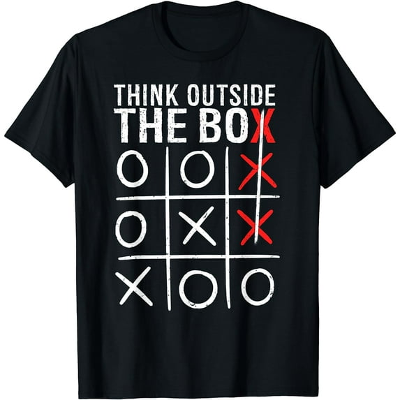 Funny Teacher Tshirt, Funny Student Shirt, Think Outside Box T-Shirt Black Small