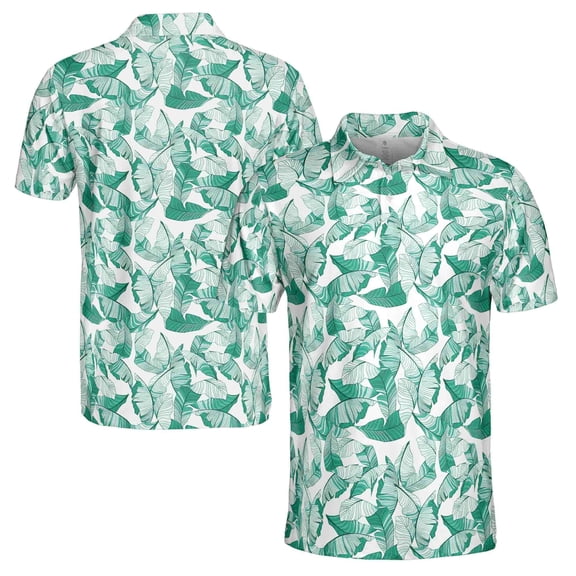 Funny Teal Tropical Plants Golf Men's Polo Shirt S-5XL