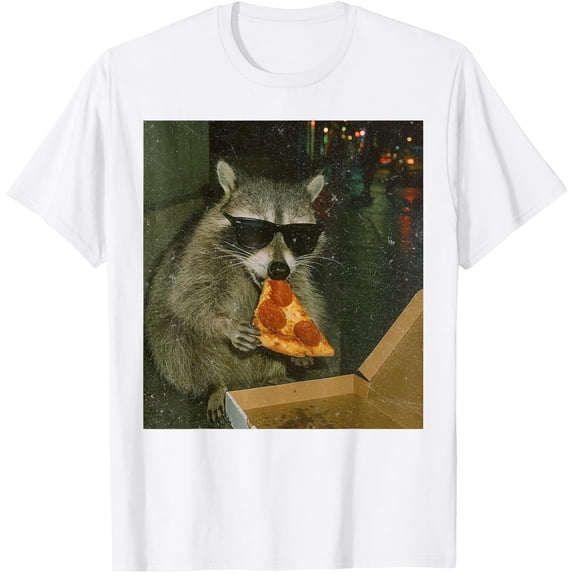 Funny Team Raccoon Eating Pizza Animal Meme Unisex T-Shirt