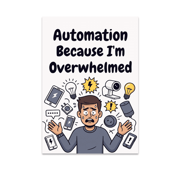 Funny Tech Decor - Automation Because I'm Overwhelmed - 13x19 Poster Print