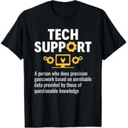 Funny Tech Support Definition Sysadmin Tech Support Nerd T-Shirt men and women can wear, black, white, gifts