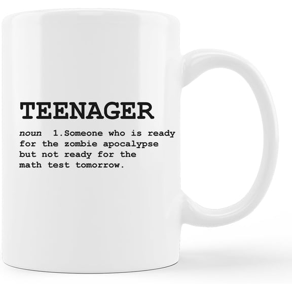Funny Teenager Definition Ceramic Mug-11oz Coffee Milk Tea Mug Cup with Handle,Gifts for Teen Girls Boys Teens Teenagers