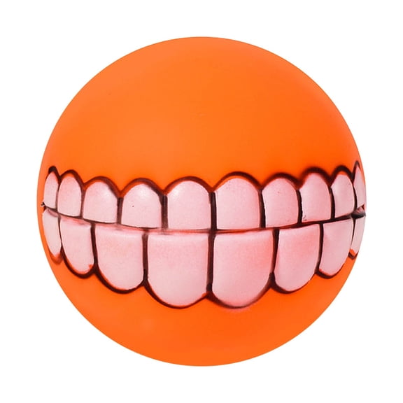 Funny Teeth Ball Dog Toy, Pet Play Ball with Human Smile Design, Durable Chew Toy for Dogs, Interactive Funny Fetch Toy for Pet Entertainment and Dental Health