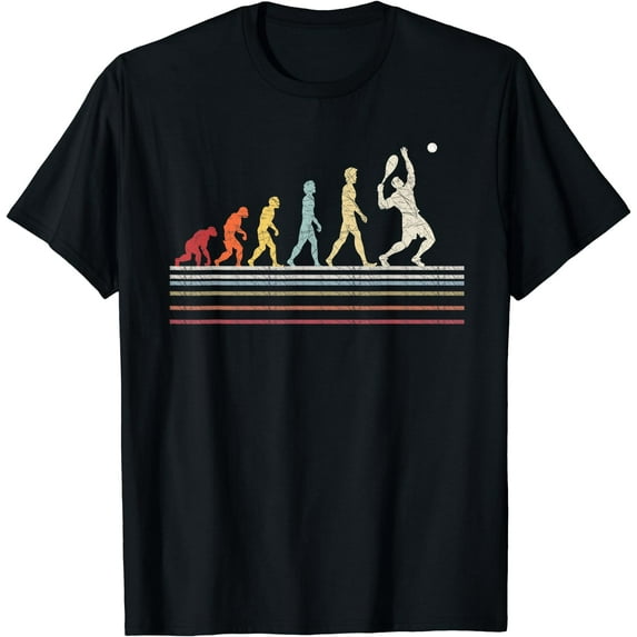 Funny Tennis Evolution Of Man Sport Retro Vintage Gift T-Shirt