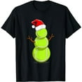 thumbnail image 1 of Funny Tennis Player Snowman Christmas Gift T-Shirt, 1 of 5