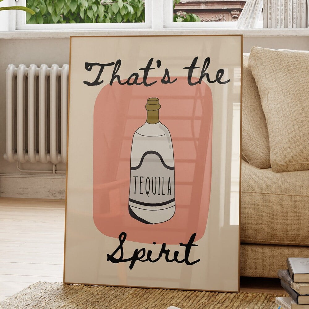 Funny Tequila Bar Cart Print, Trendy Alcohol Poster UNFRAMED PAPER ...