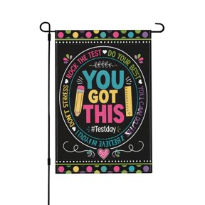 Funny Test Teacher Motivation Outdoor Flag For Garden Decor 12x18 in