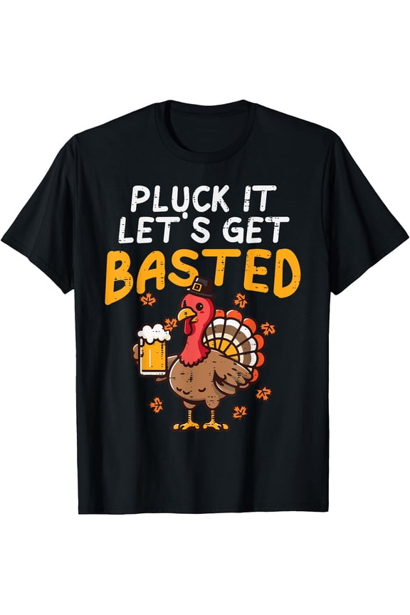 Funny Thanksgiving Cartoon Turkey Pilgrim T-Shirt for Men's Fall Festivities