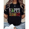 thumbnail image 1 of Funny Thanksgiving Christmas Happy Thanksmas 2024 T-Shirt, Autumn Tops For Women, 1 of 6