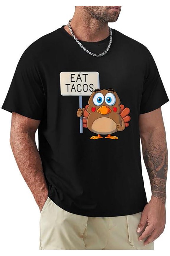 Funny Thanksgiving Eat Tacos Instead Of Turkey Fall Holiday Humor T-shirt, for men & women, up to size 5XL.