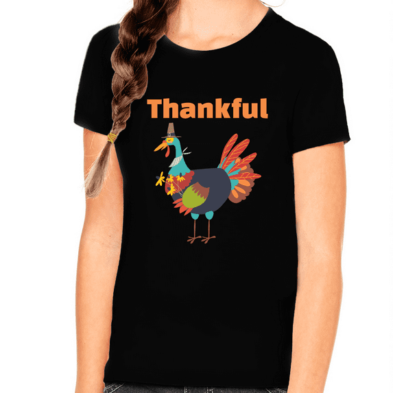 Funny Thanksgiving Shirts for Girls Fall Clothes for Kids Cute Fall Tops for Girls Cute Turkey Shirt for Kid