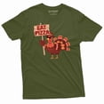 thumbnail image 1 of Funny Thanksgiving T-shirt Turkey Eat Pizza Cool Graphic Mens Tee Shirt (3X-Large Military Green), 1 of 6
