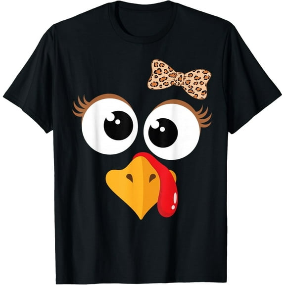 Funny Thanksgiving Turkey Face Costume Women Adult T-Shirt