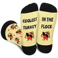 thumbnail image 1 of AGRIMONY Funny Thanksgiving Socks -COOLEST TURKEY IN THE FLOCK Novlety Crazy Cool Silly Turkey Sock Gift for Men Women - Turkey Accessories Thanks Giving Christmas Holiday Gift Ideas Stocking Stuffer, 1 of 7